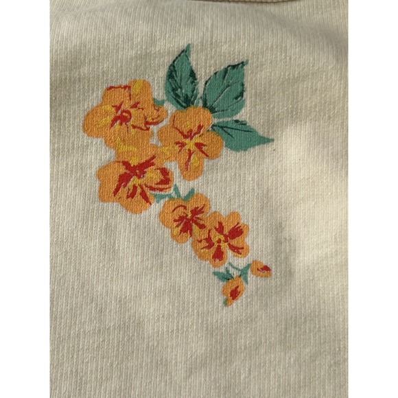 Anthropologie Back When Tiger Floral Sweatshirt Puff Sleeve Cotton S - Picture 9 of 11